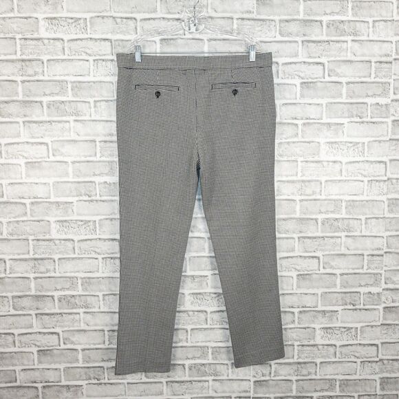 MR TURK Men's Slim fit Houndstooth Trouser Pants Black white size 36 - Picture 3 of 10